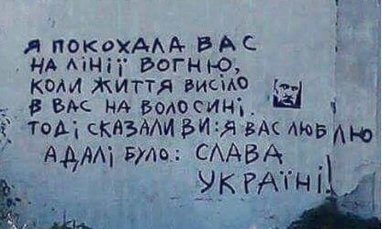 Мене щоднини дивують мої співвітчизники! Бо це у прифронтовій зоні стіна!… Якби ще влада була українська..